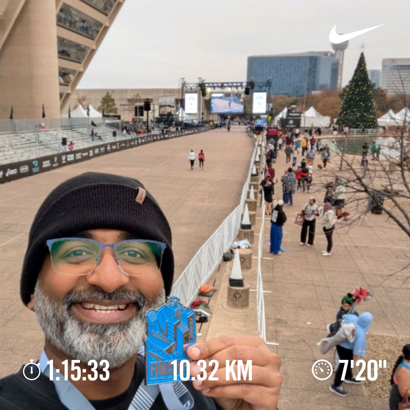 10k @ 1:14:34 for BMW Dallas Marathon