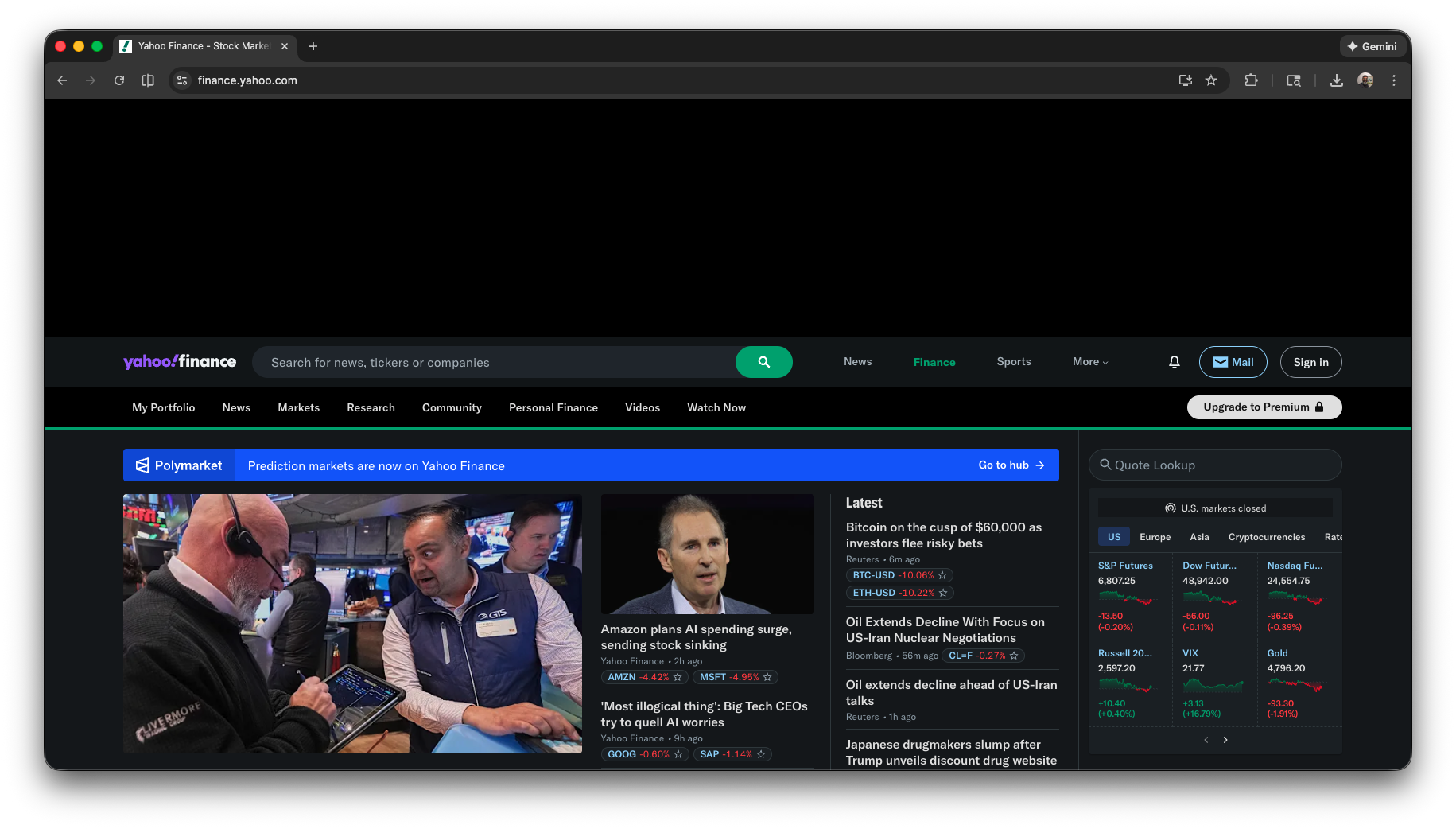 Yahoo Finance in my network